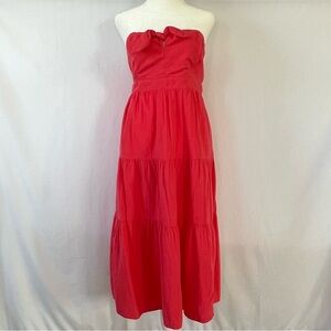 Universal Thread Strapless Pink Dress with Tiered Skirt and Pockets Sz Large